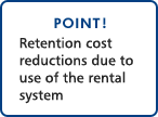 POINT!Retention cost reductions due to use of the rental system 