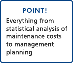 POINT!Everything from statistical analysis of maintenance costs to management planning 