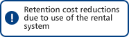 Retention cost reductions due to use of the rental system
